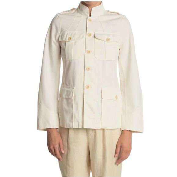 NEW Alex Mill White Natural Officer's Chore Jacket Utility Pockets L - Picture 4 of 12